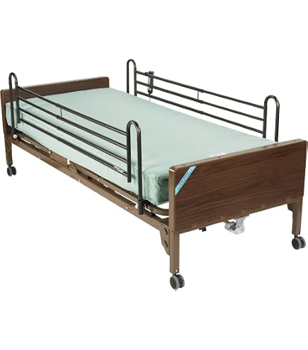 Drive Medical Semi Electric Ultra Light Plus Hospital Bed, Brown